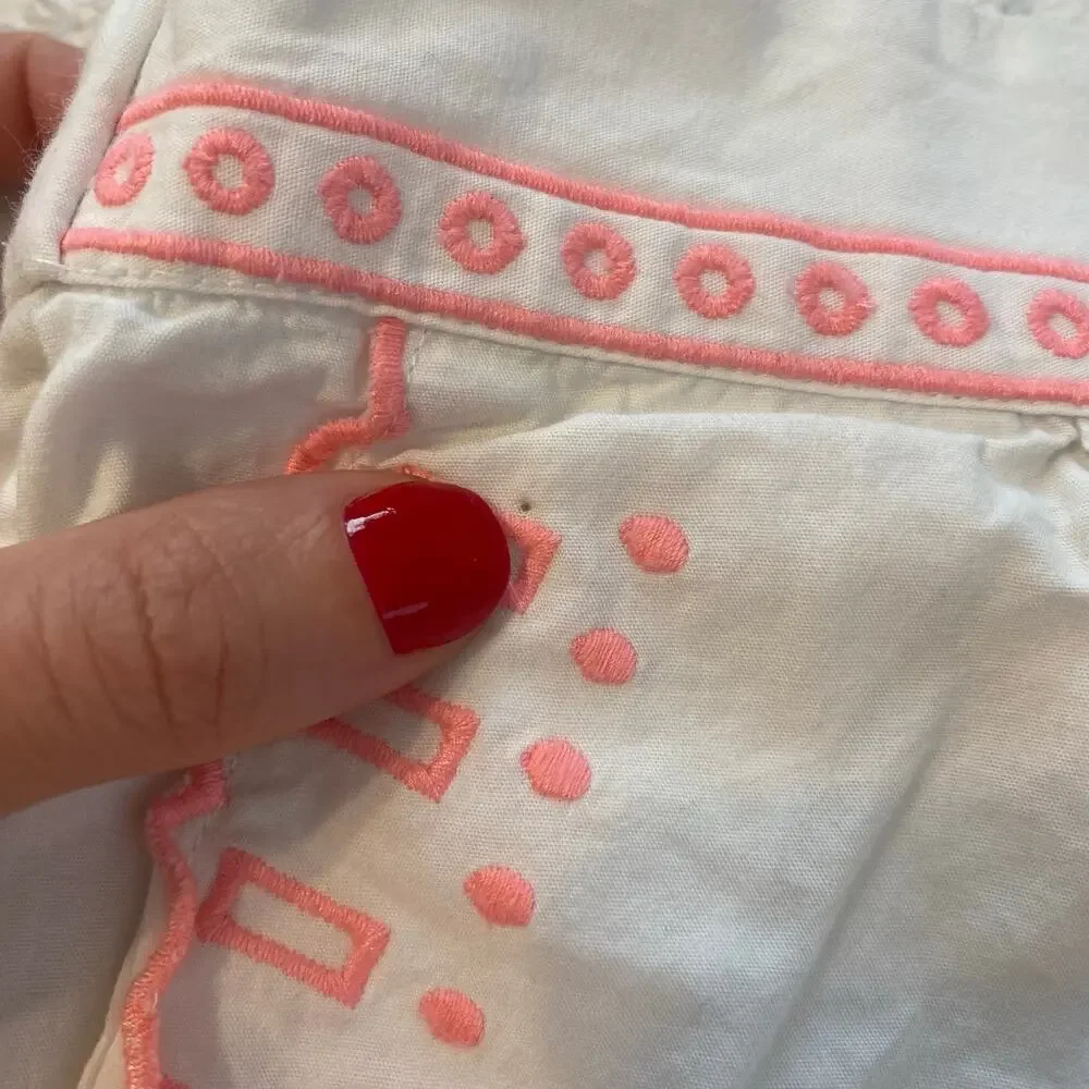Reiss Broderie Shorts Girls Size 10-11 Cotton Embroidered Fruits Summer Vacation